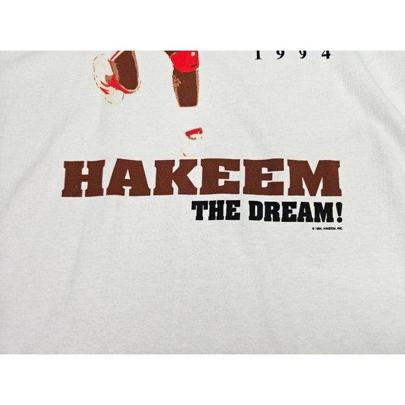 NWT VTG 1994 Hakeem Olajuwon MVP T-Shirt Houston Rockets Single Stitch Sz Large - Picture 4 of 11